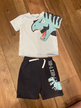 100% Cotton Matching Set - Light Blue & Navy